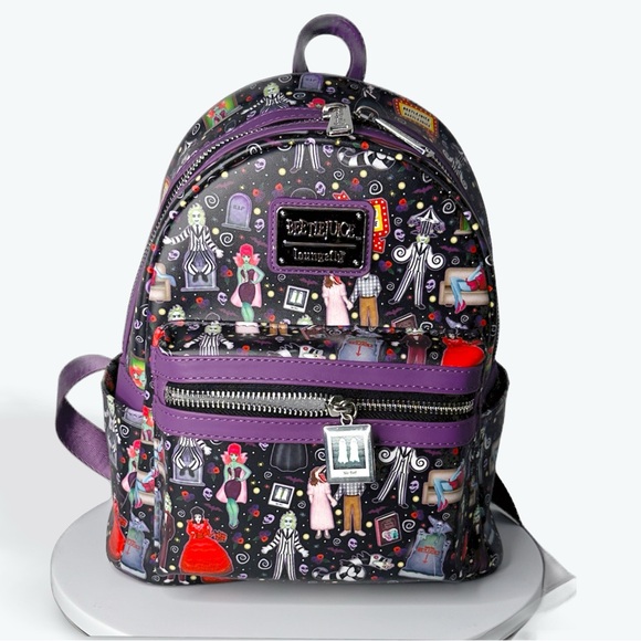 Loungefly Beetlejuice Icons Vegan Leather Mini Backpack & Wallet Set -NWT - Picture 3 of 13